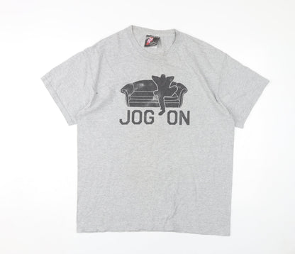 Lethal Tongue Men's Grey Graphic Print T-Shirt L
