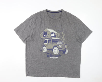 Next Men's Grey Graphic Print 2XL T-Shirt