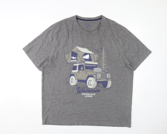 Next Men's Grey Graphic Print 2XL T-Shirt