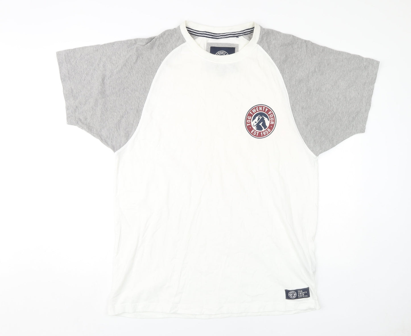 TOG TWENTY FOUR Men's XL White Grey T-Shirt