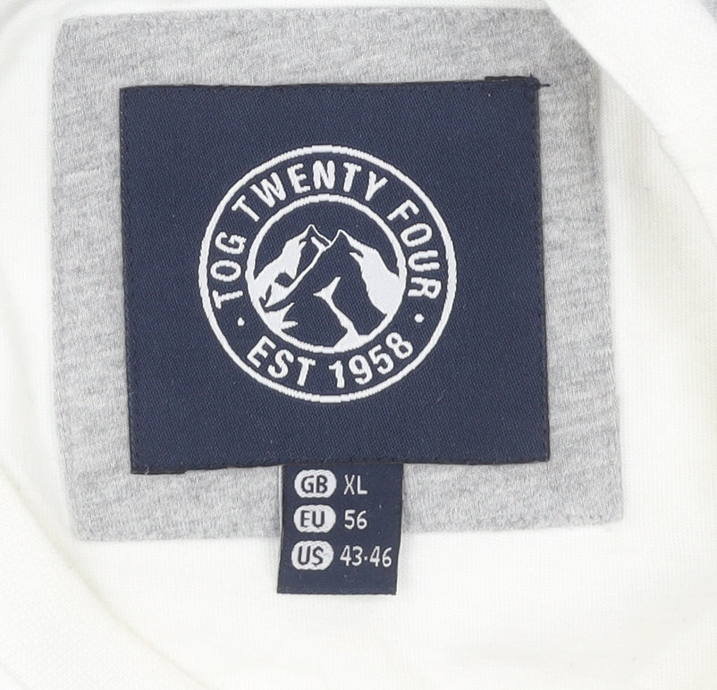 TOG TWENTY FOUR Men's XL White Grey T-Shirt