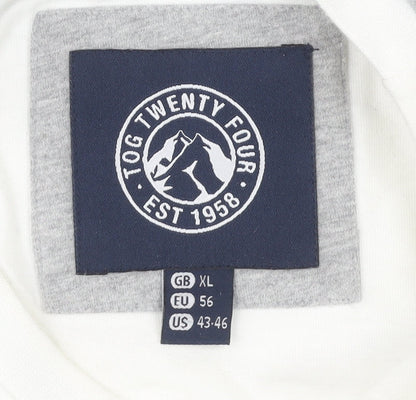 TOG TWENTY FOUR Men's XL White Grey T-Shirt
