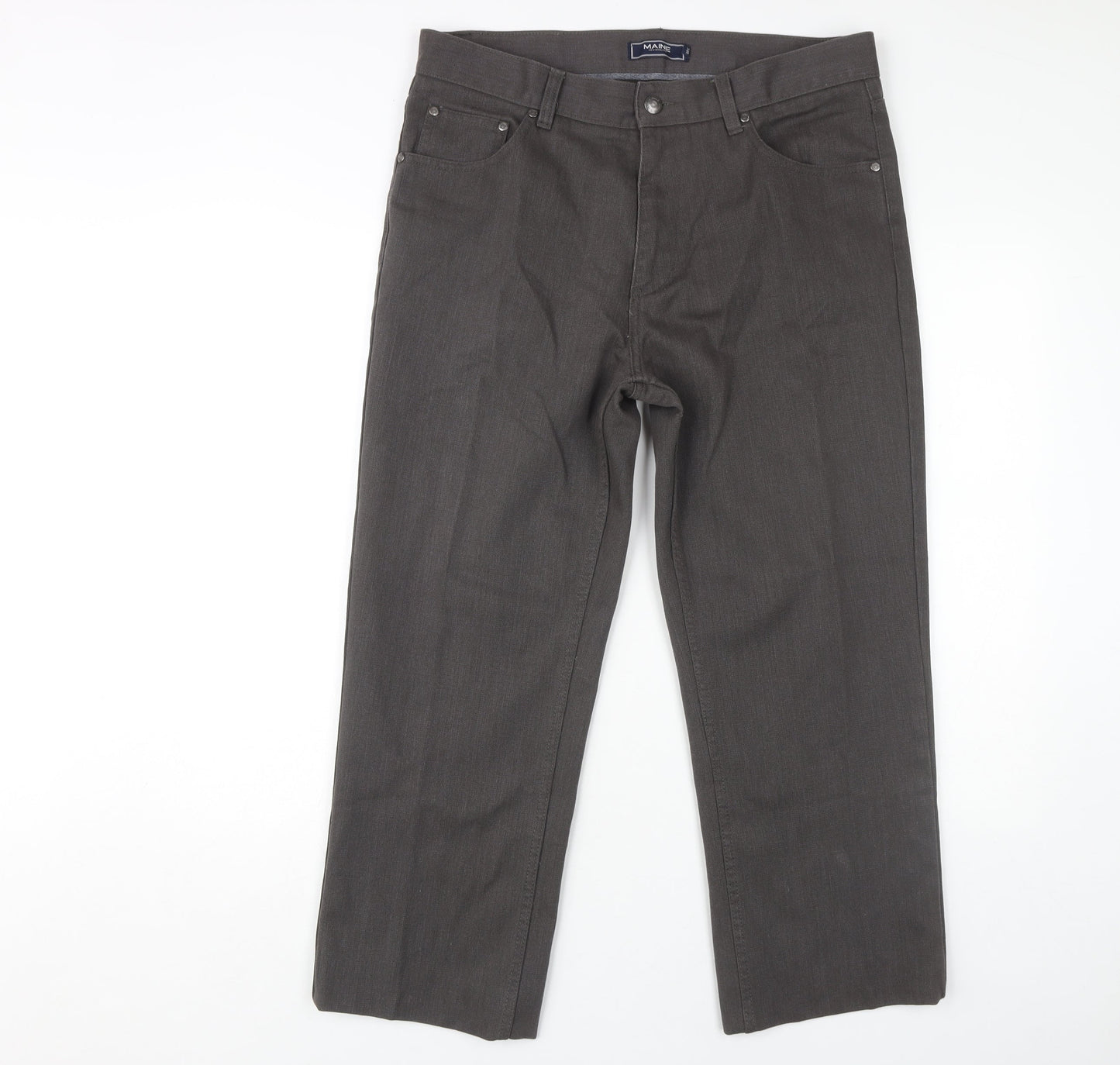 Maine New England Men's Grey Straight Jeans, Size 34