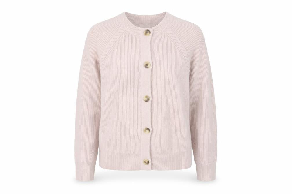 Womens UK Size 10 Mauvette Beige Cardigan Jumper
