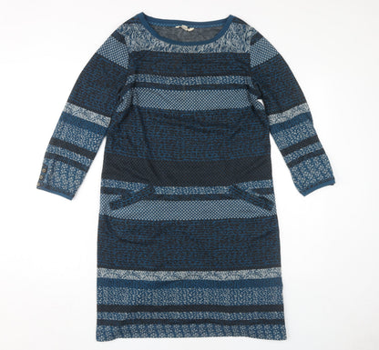 White Stuff Women Blue Geometric Dress Size 12