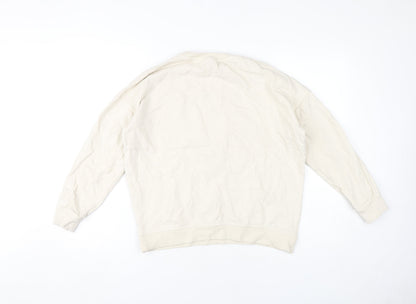 Womens UK Size 10 Disney Ivory 1/4 Zip Sweatshirt