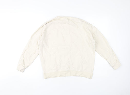 Womens UK Size 10 Disney Ivory 1/4 Zip Sweatshirt