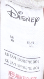 Womens UK Size 10 Disney Ivory 1/4 Zip Sweatshirt