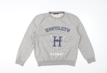 Unisex Adults UK Size M Harry Potter Grey 1/4 Zip Sweatshirt