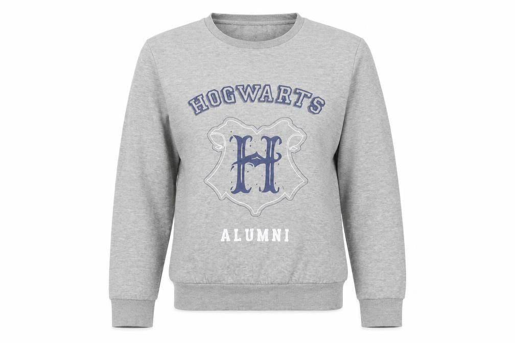 Front view of Harry Potter Grey Sweatshirt unisex adults m