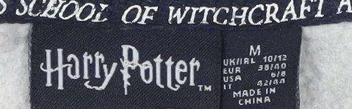 Unisex Adults UK Size M Harry Potter Grey 1/4 Zip Sweatshirt