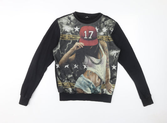 Twisted Soul Men's Black Graphic Print Pullover