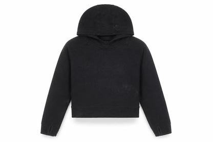 Front view of USA Pro girls’ black pullover hoodie 11-12 years