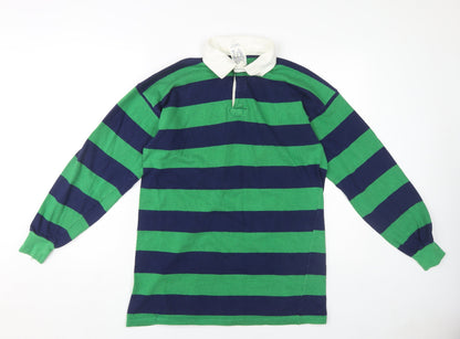 Umbro Men's Green Striped Polo Shirt 112 cm