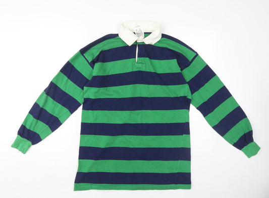 Umbro Men's Green Striped Polo Shirt 112 cm