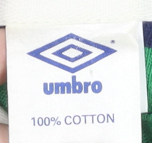 Umbro Men's Green Striped Polo Shirt 112 cm