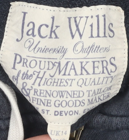 Womens UK Size 14 Jack Wills Blue Full Zip Hoodie