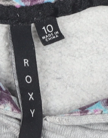 Roxy Girls Grey Hoodie - Pullover, Size 10, Logo Accent