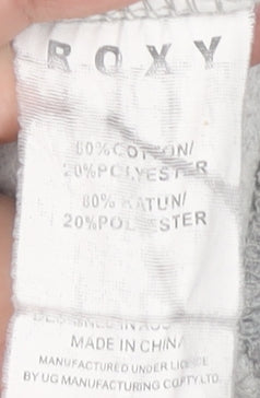 Roxy Girls Grey Hoodie - Pullover, Size 10, Logo Accent