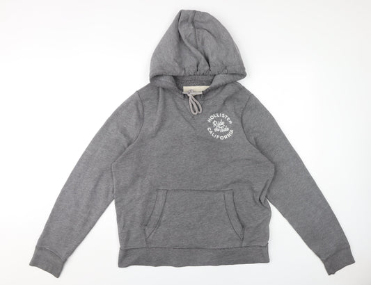 Hollister Women’s Grey Hoodie M - Casual Crew Neck Fleece