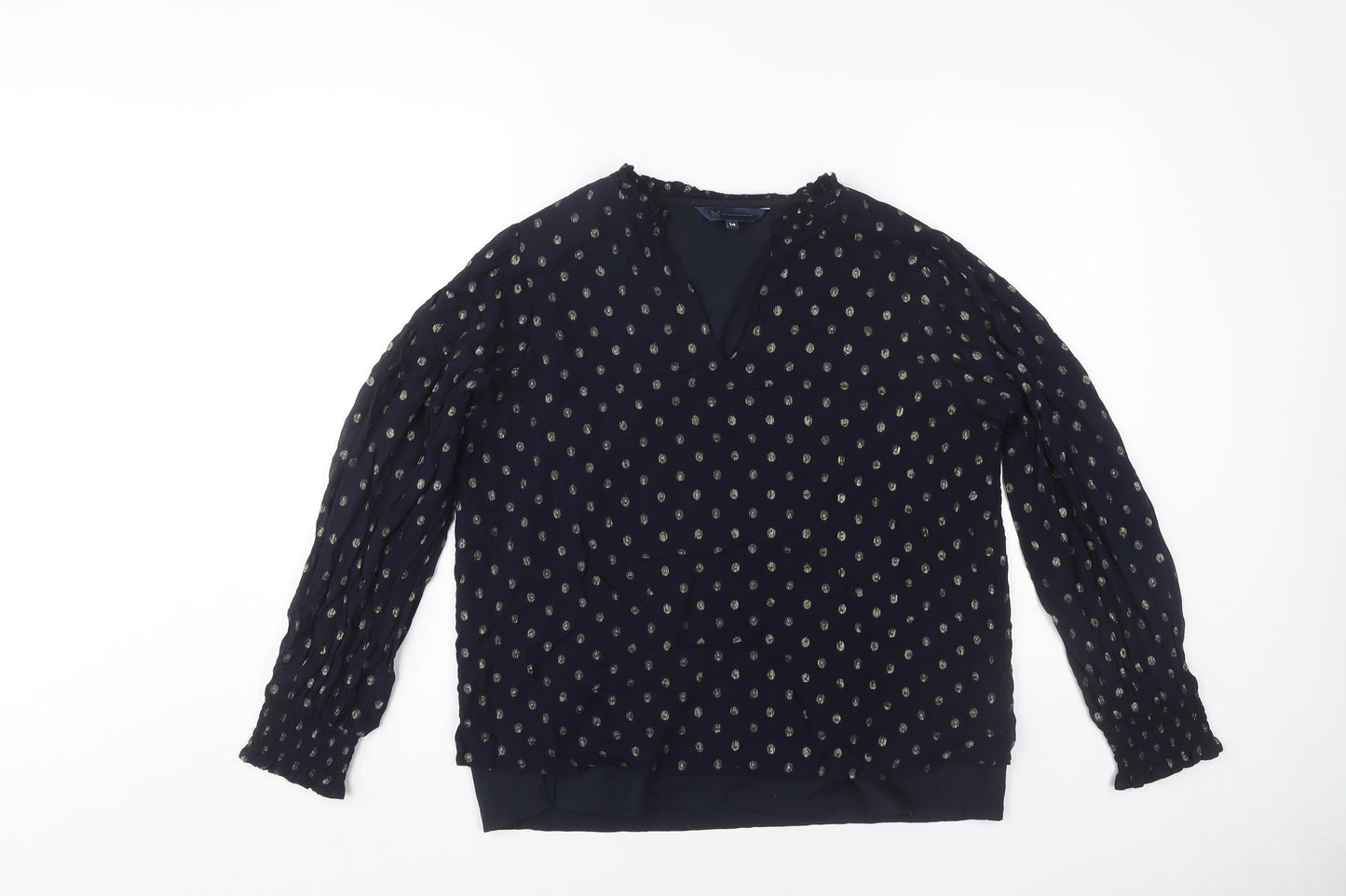 Womens UK Size 14 Crew Clothing Company Blue Basic Blouse