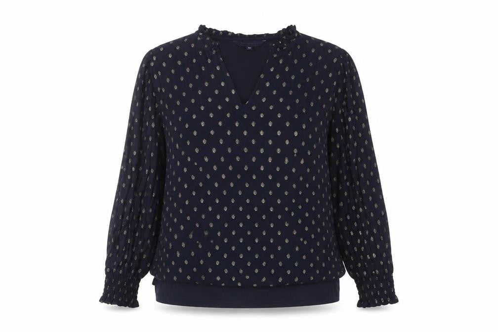 Crew Clothing Blue Polka Dot Blouse Size 14