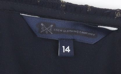 Womens UK Size 14 Crew Clothing Company Blue Basic Blouse