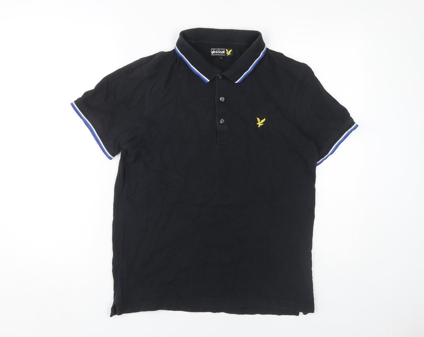 Lyle & Scott Men's Black Polo Shirt Size L
