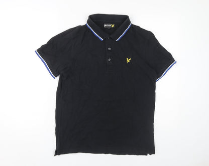Lyle & Scott Men's Black Polo Shirt Size L