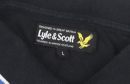 Lyle & Scott Men's Black Polo Shirt Size L
