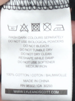 Lyle & Scott Men's Black Polo Shirt Size L