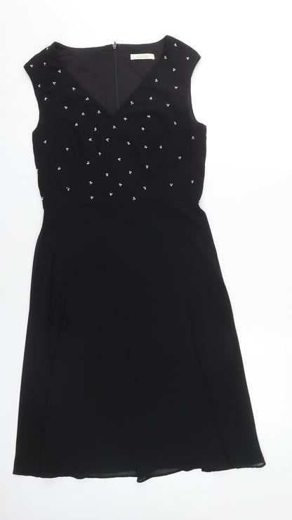 Kaliko Black Women's Sleeveless Beaded Dress, Size 8
