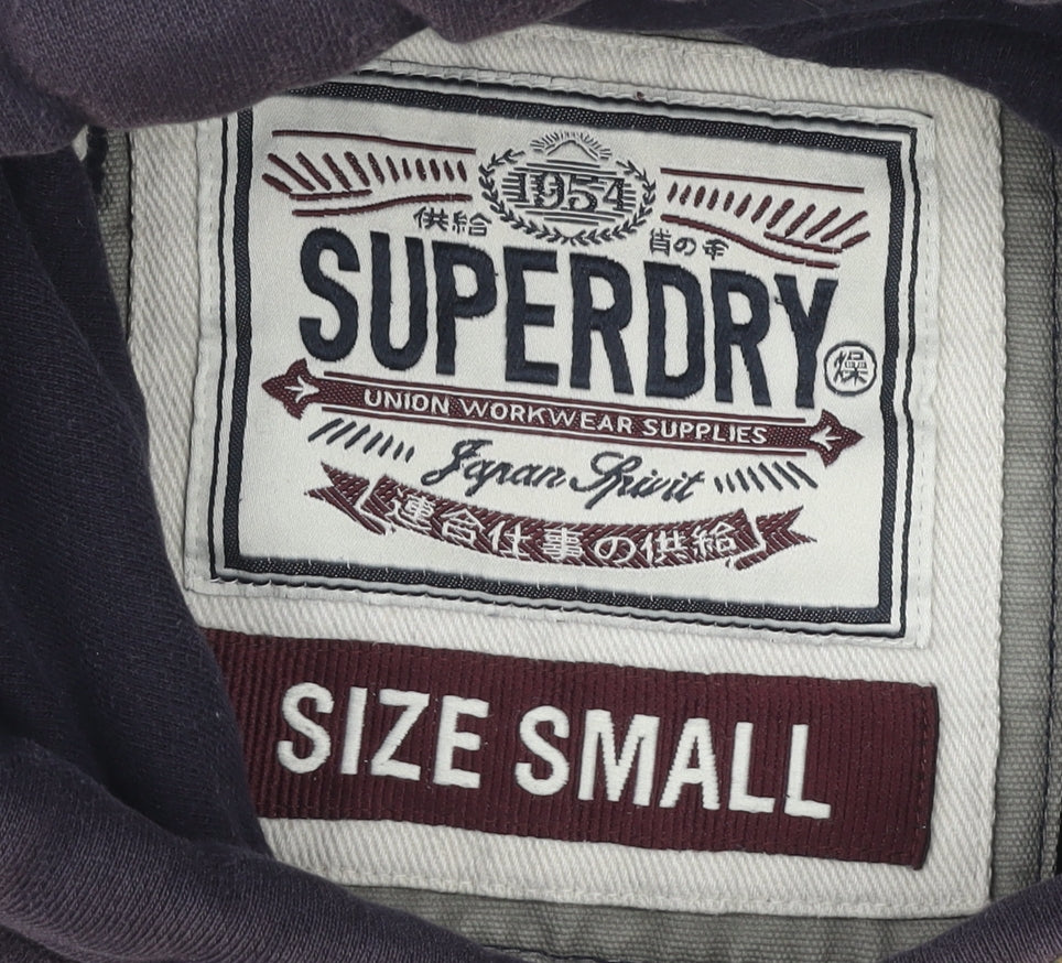 Superdry Women's Purple Hoodie, Size S, Cotton Blend, Logo