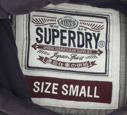 Superdry Women's Purple Hoodie, Size S, Cotton Blend, Logo