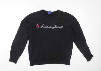Mens UK Size M Champion Black Pullover Sweatshirt