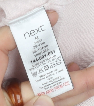 Next Men's Pink Medium Polo Shirt, Cotton Blend