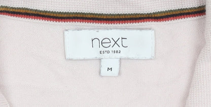 Next Men's Pink Medium Polo Shirt, Cotton Blend