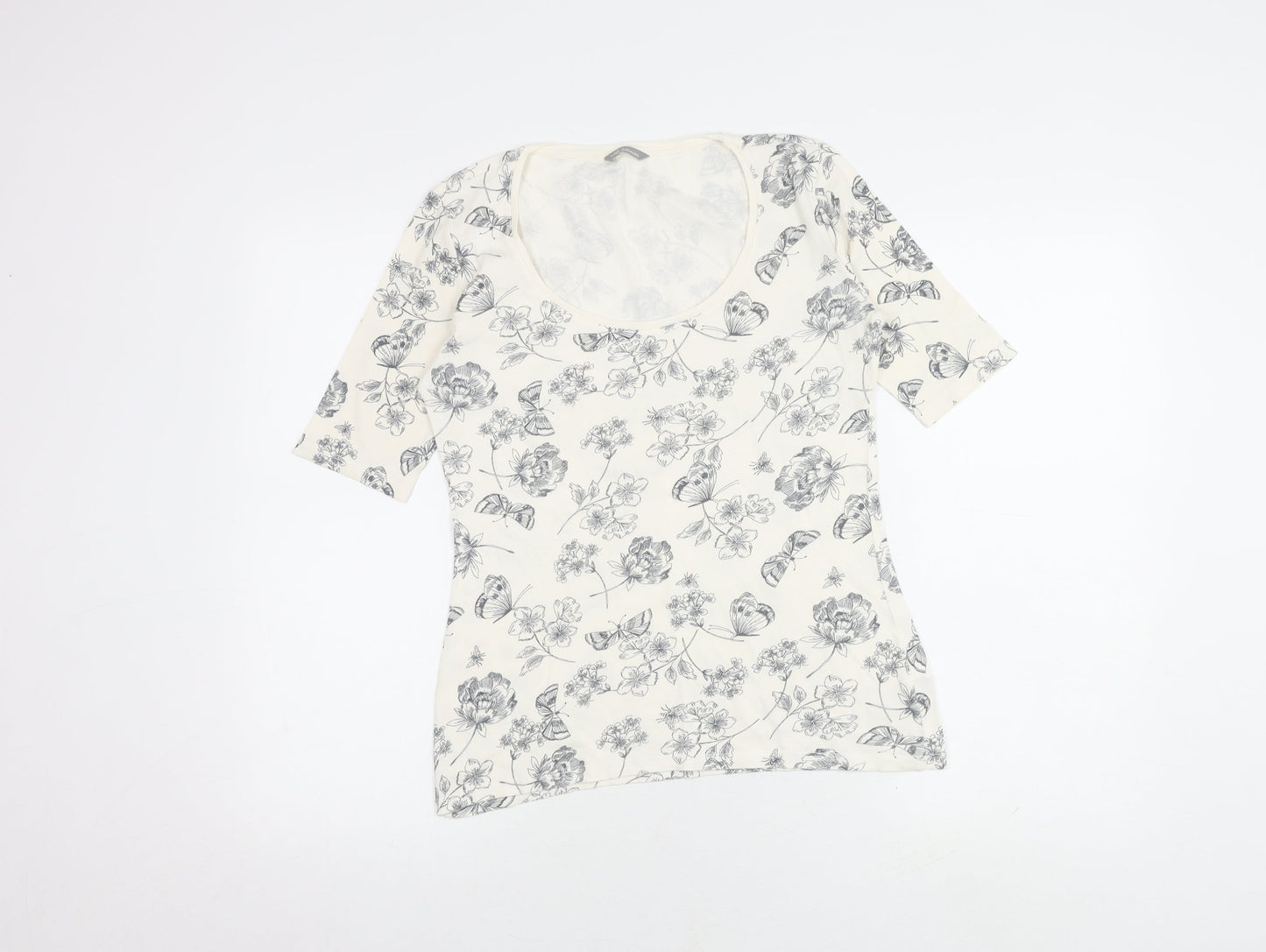 Womens UK Size 10 Marks and Spencer Ivory Basic T-Shirt