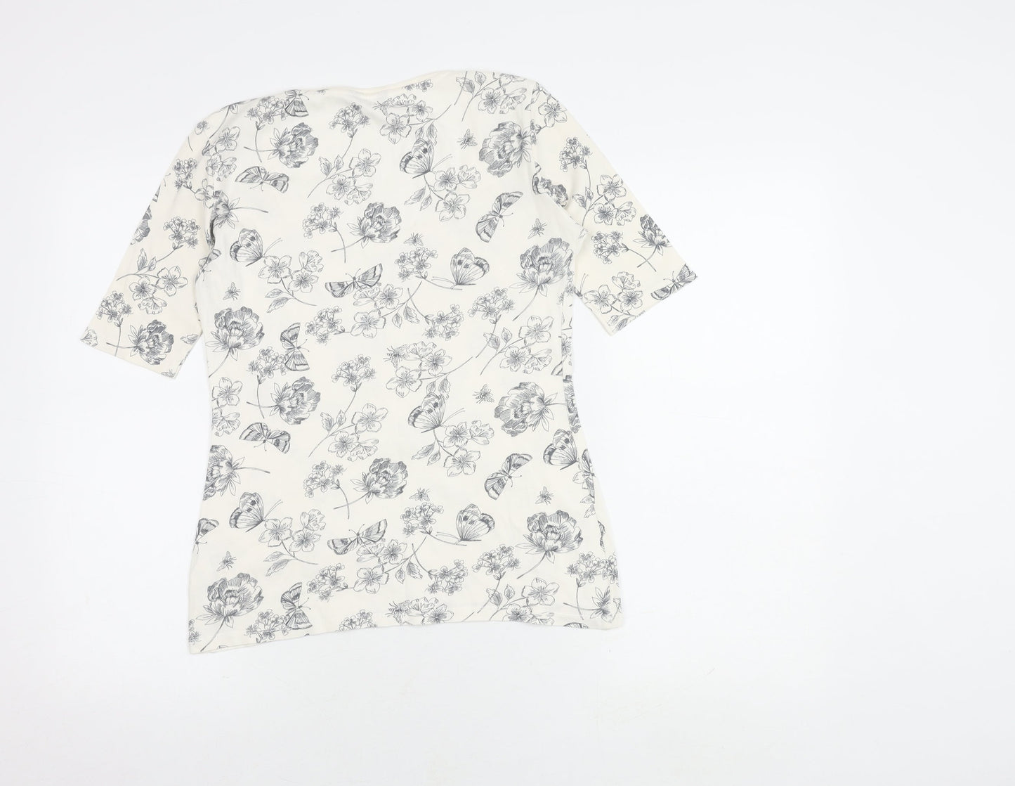 Womens UK Size 10 Marks and Spencer Ivory Basic T-Shirt