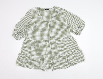 Simply Be. Women's Green Check Tunic, Size 18