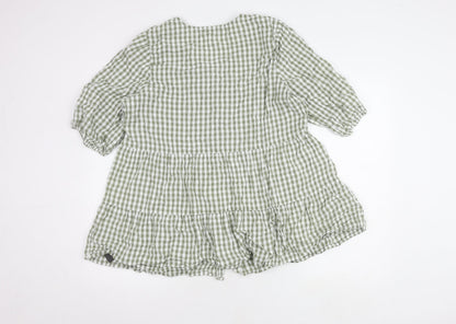 Simply Be. Women's Green Check Tunic, Size 18
