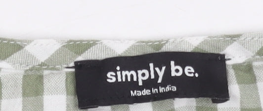 Simply Be. Women's Green Check Tunic, Size 18