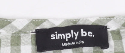 Simply Be. Women's Green Check Tunic, Size 18
