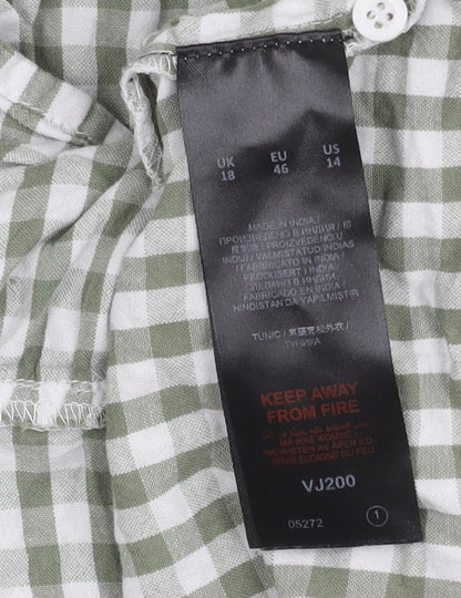 Simply Be. Women's Green Check Tunic, Size 18