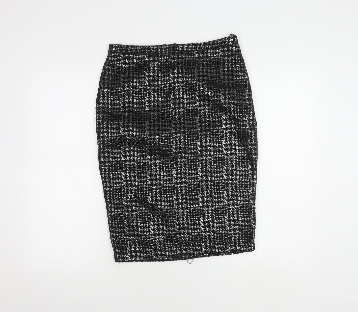 M&Co Women's Black Check Pencil Skirt Size 10