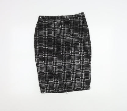 M&Co Women's Black Check Pencil Skirt Size 10