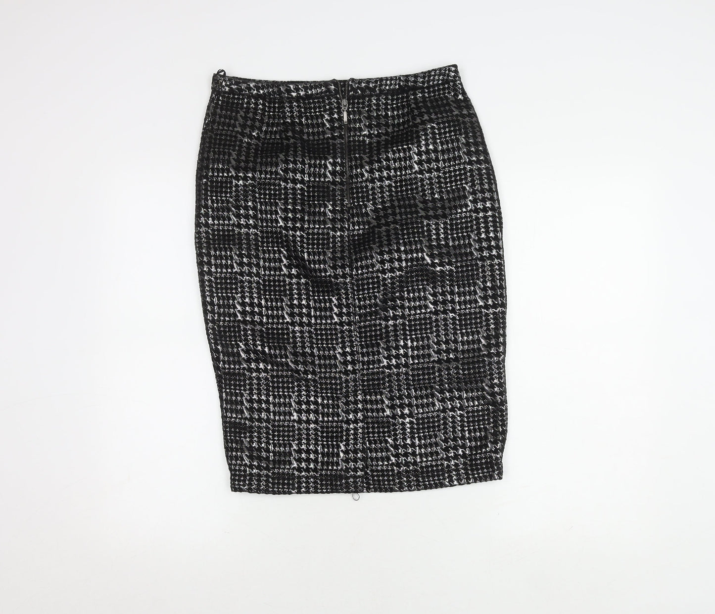 M&Co Women's Black Check Pencil Skirt Size 10