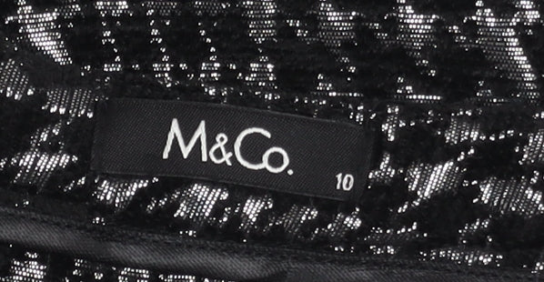 M&Co Women's Black Check Pencil Skirt Size 10