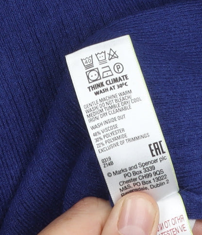 Womens UK Size 12 Marks and Spencer Blue Pullover Jumper