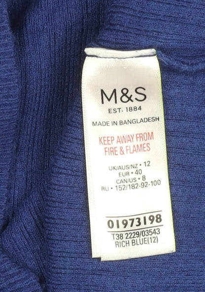 Womens UK Size 12 Marks and Spencer Blue Pullover Jumper